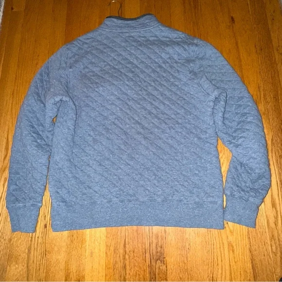 $188 Flaherty Men's Epic Quilted Fleece Pullover - Ocean Light blue Heather L V-Neck